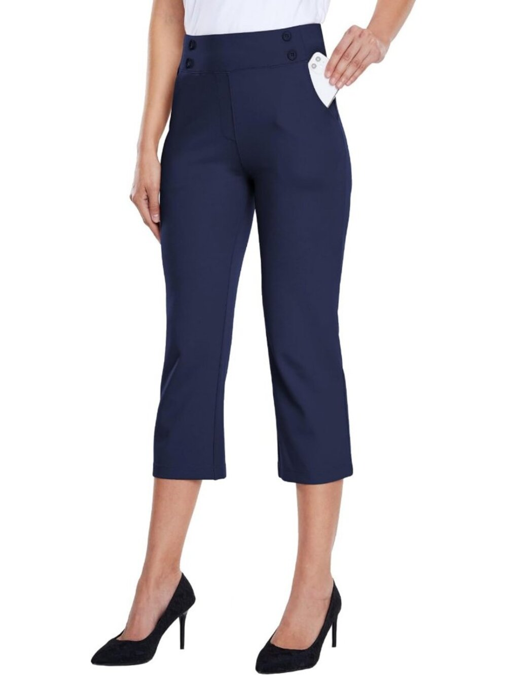 Women's Stretchy Yoga Capri Pants - Comfortable Dressy Activewear for Fitness
